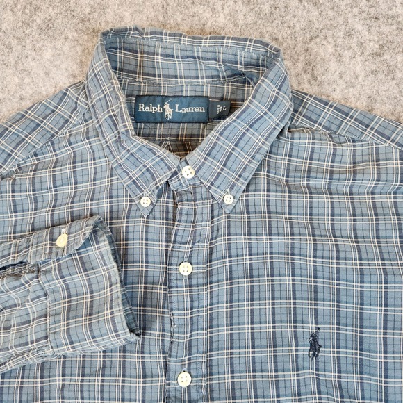Ralph Lauren Other - Ralph Lauren Shirt Men L Blue Plaid Button Down Long Sleeve Classic Casual Pony